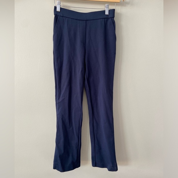 SophieGrace “The Helen Pant” Navy Blue Straight Leg Mid Rise Pull On Trouser - Picture 5 of 6